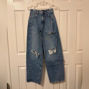 Garage Distressed Blue Boyfriend Jeans (size 0)